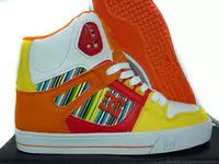 dc shoes pixie heart skate shoes-white yellow orange